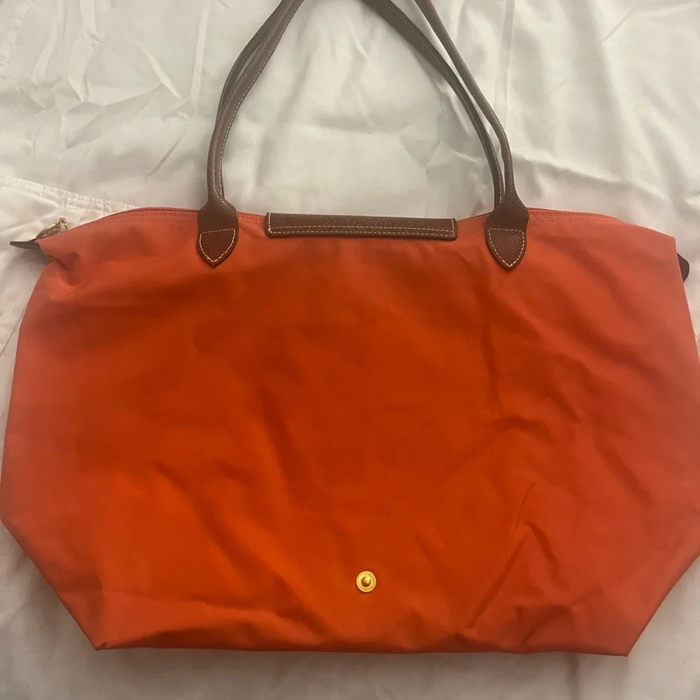 Longchamp Le Pilage Orange Tote Bag - Picture 2 of 10